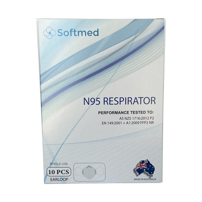 Softmed N95 Flat Folded Respirator & Surgical Mask 10pcs