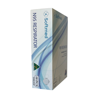 Softmed N95 Flat Folded Respirator & Surgical Mask 10pcs